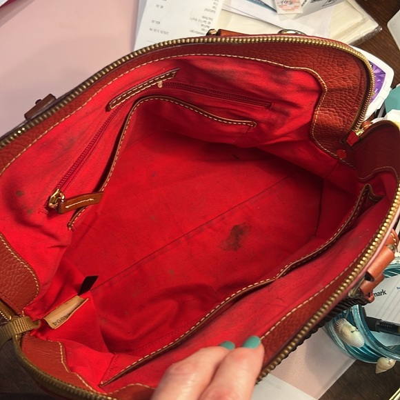 Dooney & Bourke Aubrey terra cotta pebbled Leather Satchel. - Picture 13 of 15